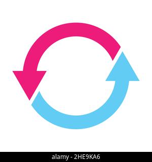 two round arrows icon vector for graphic design, logo, website, social media, mobile app, UI illustration Stock Vector