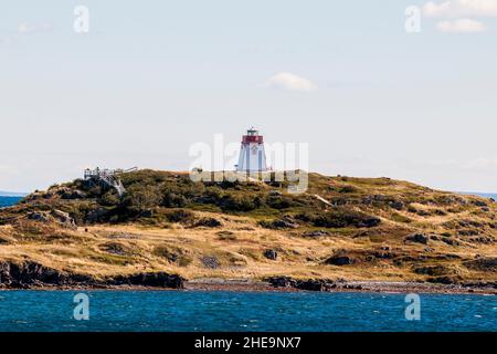 Fort Point or Admiral’s Point Lighthouse, Trinity, Bonavista Peninsula, Newfoundland, Canada. Stock Photo