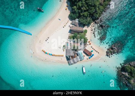 Aerial view of Koh Khai Nok in Phuket, Thailand Stock Photo