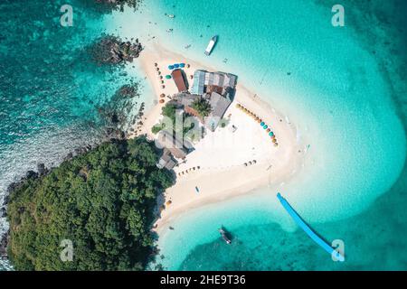 Aerial view of Koh Khai Nok in Phuket, Thailand Stock Photo