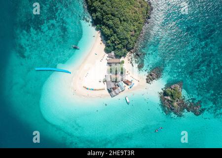 Aerial view of Koh Khai Nok in Phuket, Thailand Stock Photo