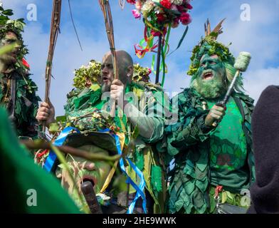 Hastings, Jack in the Green festivities May Day spring bank holiday parade, East Sussex, UK Stock Photo