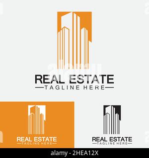 Real Estate Business Logo Template, Building, Property Development, and Construction Logo Vector Stock Vector