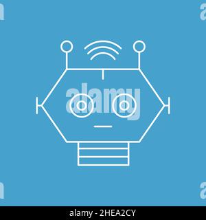 Artificial intelligence and machine learning line icon Stock Vector