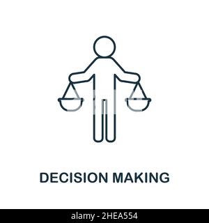 Decision Making icon. Line element from corporate development collection. Linear Decision Making icon sign for web design, infographics and more. Stock Vector