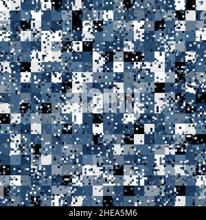 Abstract seamless pattern with sky blue colored chaotic squares background Stock Vector