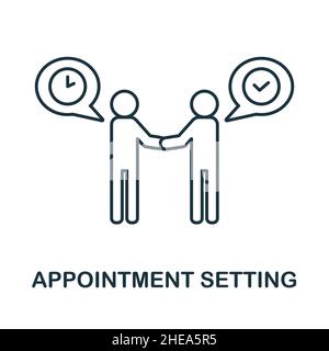 Appointment Setting icon. Line element from corporate development collection. Linear Appointment Setting icon sign for web design, infographics and Stock Vector