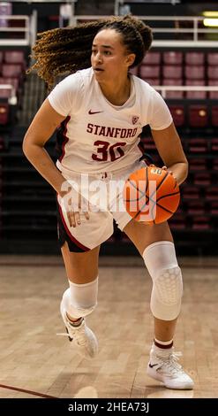 Stanford, CA, USA. 09th Jan, 2022. A. Stanford guard Haley Jones (30) goes to the hoop during the NCAA Women's Basketball game between Gonzaga Bulldogs and the Stanford Cardinal. Stanford won 66-50 at Maples Pavilion Stanford, CA. Thurman James /CSM/Alamy Live News Stock Photo