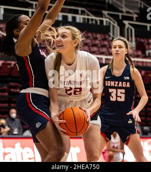 Stanford, CA, USA. 09th Jan, 2022. A. Stanford forward Cameron Brink (22) goes to the basket during the NCAA Women's Basketball game between Gonzaga Bulldogs and the Stanford Cardinal. Stanford won 66-50 at Maples Pavilion Stanford, CA. Thurman James /CSM/Alamy Live News Stock Photo