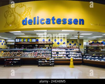 New Hartford, New York - January 1, 2021: Horizontal View of the Hannaford Supermarket Bakery Department Stock Photo