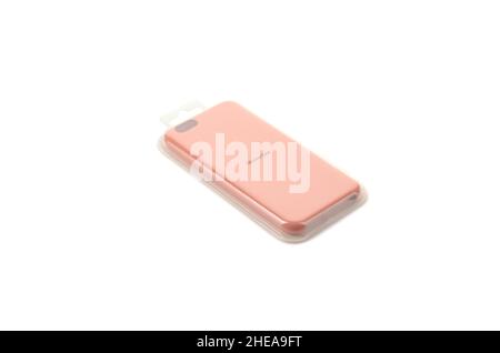 mobile phone cases accessories for smartphone isolated on white background Stock Photo