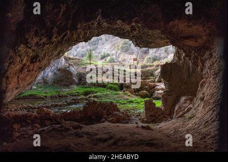 Water cave in La Toba, Jaen Stock Photo