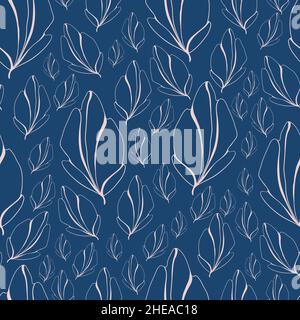 Doodle floral seamless pattern in trendy colors. Vector illustration Stock Vector