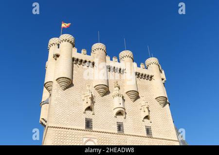 Towers of the Alcazar de Segovia, Spain Stock Photo