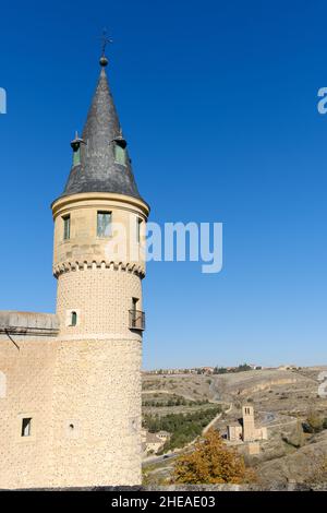 Towers of the Alcazar de Segovia, Spain Stock Photo