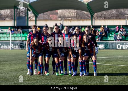 Seville, Spain. 09th Jan, 2022. The starting eleven of Levante UD Women line up before the Primera Division Femenina match between Real Betis Women and Levante UD Women at Luis del Sol Sports City in Seville. (Photo credit: Mario Diaz Rasero Credit: Gonzales Photo/Alamy Live News Stock Photo