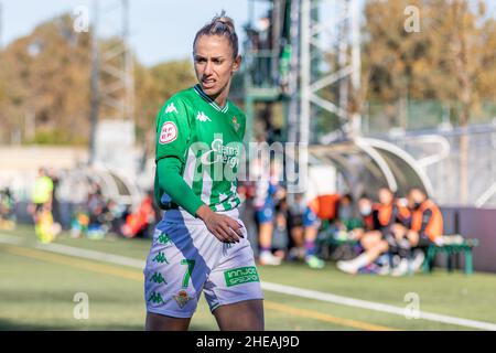 Seville, Spain. 09th Jan, 2022. Angela Sosa (7) of Real Betis Women seen during the Primera Division Femenina match between Real Betis Women and Levante UD Women at Luis del Sol Sports City in Seville. (Photo credit: Mario Diaz Rasero Credit: Gonzales Photo/Alamy Live News Stock Photo