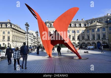 Alexander Calder Flying Dragon sculpture - Place Vendôme - Paris - France Stock Photo