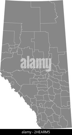 municipal districts in Alberta Canada vector map Stock Vector Image