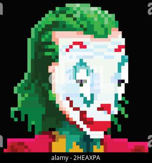 Editing THE JOKER.. (grid added) - Free online pixel art