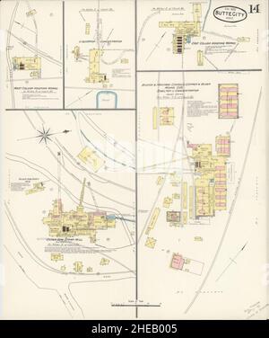 Sanborn Fire Insurance Map from Butte, Silver Bow County, Montana. Stock Photo