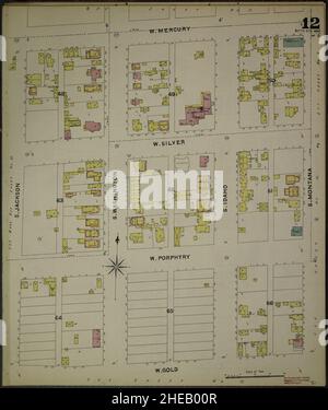 Sanborn Fire Insurance Map from Butte, Silver Bow County, Montana. Stock Photo