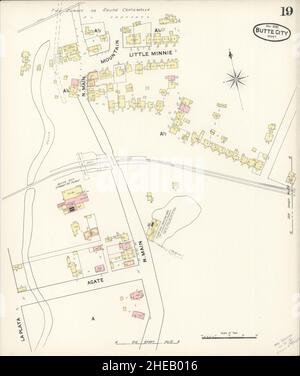 Sanborn Fire Insurance Map from Butte, Silver Bow County, Montana. Stock Photo