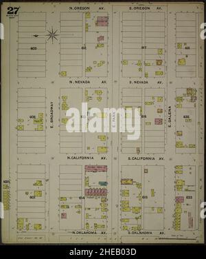 Sanborn Fire Insurance Map from Butte, Silver Bow County, Montana. Stock Photo