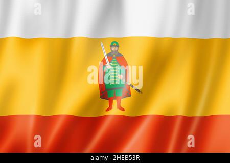 Ryazan state - Oblast -  flag, Russia waving banner collection. 3D illustration Stock Photo