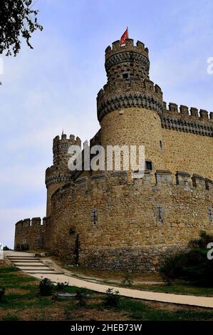 New Castle of Manzanares El Real, Madrid. Stock Photo