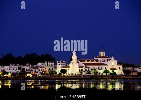 Hermitage of the Virgen del Rocio in Almonte, Huelva. Stock Photo