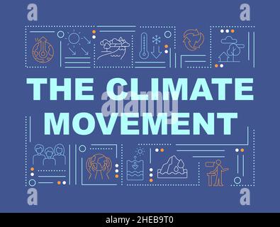 Climate movement word concepts dark blue banner Stock Vector