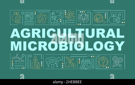 Microbiology in agriculture word concepts green banner Stock Vector