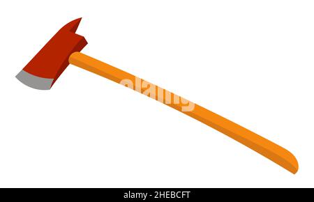 Classic fire ax. Firefighter equipment in cartoon style. Stock Vector