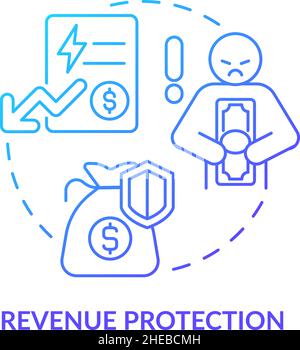 Revenue protection blue gradient concept icon Stock Vector