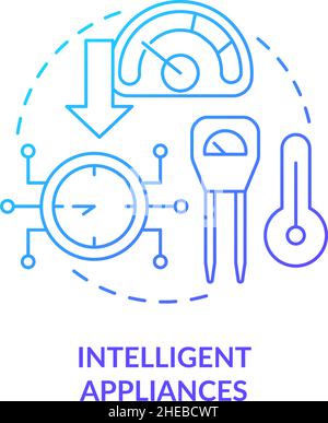 Intelligent appliances blue gradient concept icon Stock Vector