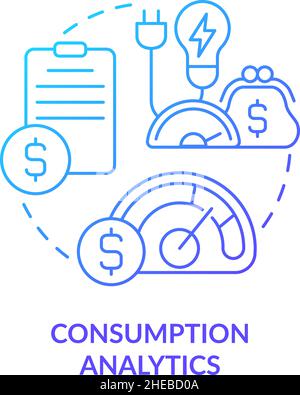 Consumption analytics blue gradient concept icon Stock Vector