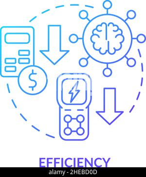 Efficiency blue gradient concept icon Stock Vector