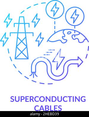 Superconducting cables blue gradient concept icon Stock Vector
