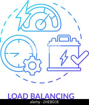 Load balancing blue gradient concept icon Stock Vector