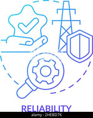 Reliability blue gradient concept icon Stock Vector