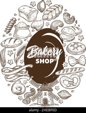 Vintage Retro Bakery, Bake Shop Logo Design Vector Stock Vector Image ...