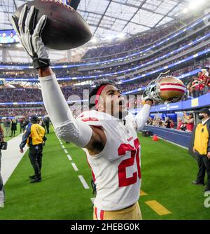 San Francisco 49ers' Ambry Thomas runs a drill at NFL football