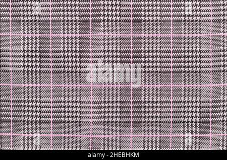 Black, white and pink tartan texture background. houndstooth pattern Stock Photo