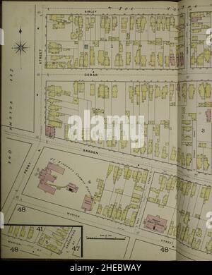 Sanborn Fire Insurance Map from Cleveland, Cuyahoga County, Ohio. Stock Photo