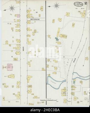 Sanborn Fire Insurance Map from Clinton, Middlesex County, Connecticut. Stock Photo