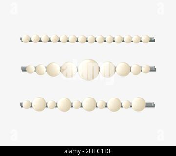Hair perl jewelry set with different form Stock Vector