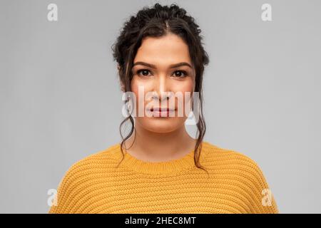 portrait of young woman with pierced nose Stock Photo