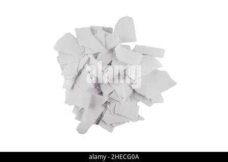 Empty white paper pieces isolated. Space for text or design. Stock Photo