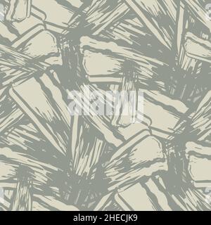 Abstract woodcut 1920s Bauhaus style. Seamless vector pattern background. Bold sharp edged, serrated shapes in overlapping criss cross design.Neutral Stock Vector